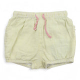 Yellow Striped Bubble Shorts with Frilly Bum