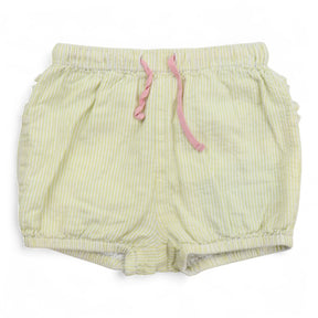Yellow Striped Bubble Shorts with Frilly Bum