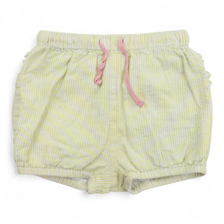 Yellow Striped Bubble Shorts with Frilly Bum