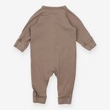 Sleepsuit Ribbed Brown with Pockets