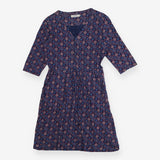 Seasalt Cornwall Navy Floral Heart Print Midi Dres