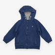 Hoody blue zipped 'glow down' fish