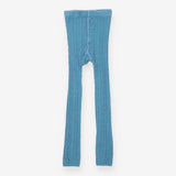 Sea green footless tights knit
