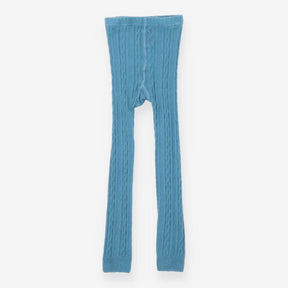Sea green footless tights knit