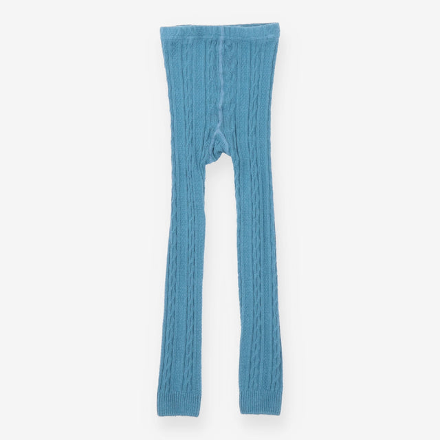 Sea green footless tights knit