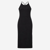 Midi Dress Strappy Cami Black