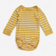 Bodysuit LS yellow with white stripes