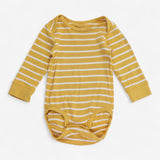 Bodysuit LS yellow with white stripes