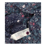 Top Navy Paisley Print Shirred Yoke Viscose
