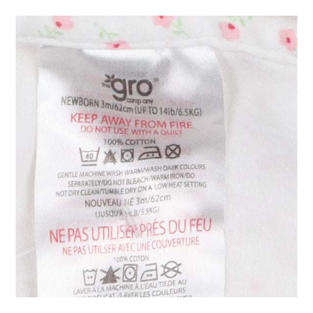 Swaddle white with pink flowers
