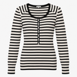 Striped Jumper Off White Black Cotton Cashmere
