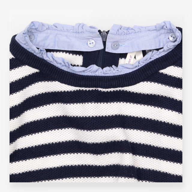 Top Navy White Stripe Layered Maternity Jumper