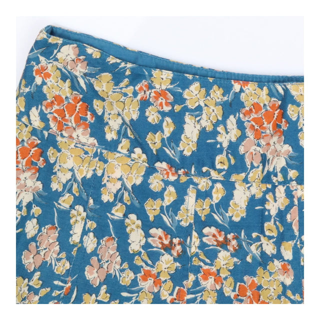 FatFace Blue Bird & Floral Pleated Mini Skirt