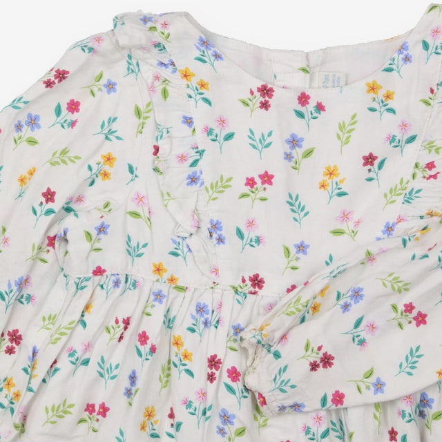 White floral LS dress