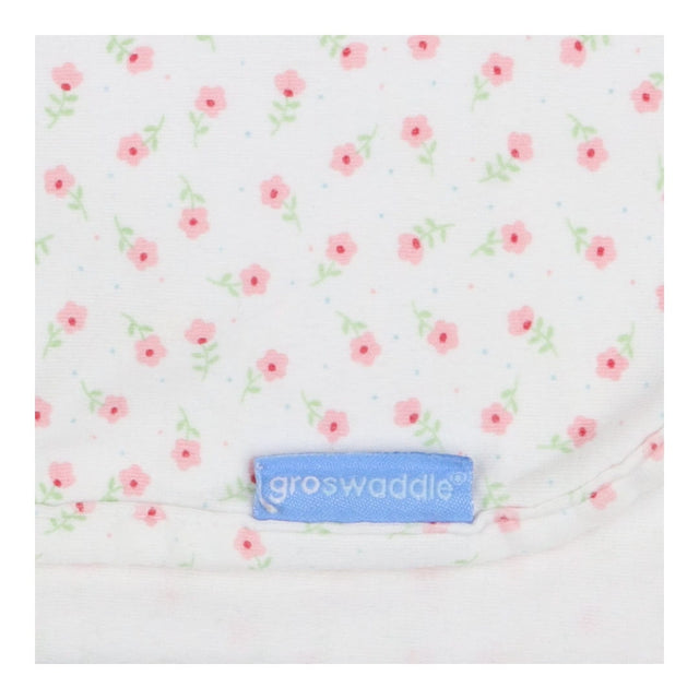 Swaddle white with pink flowers
