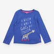 T-shirt long sleeve blue giraffe