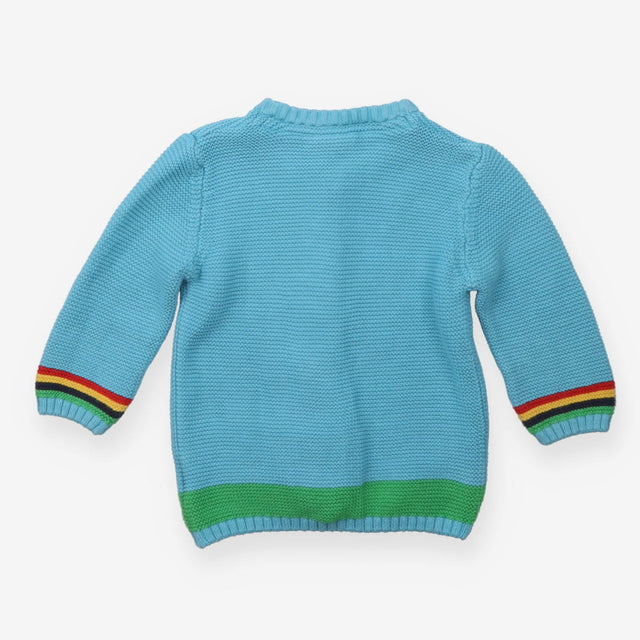 Blue Knit Ladybird and Bee Knit Cardigan 