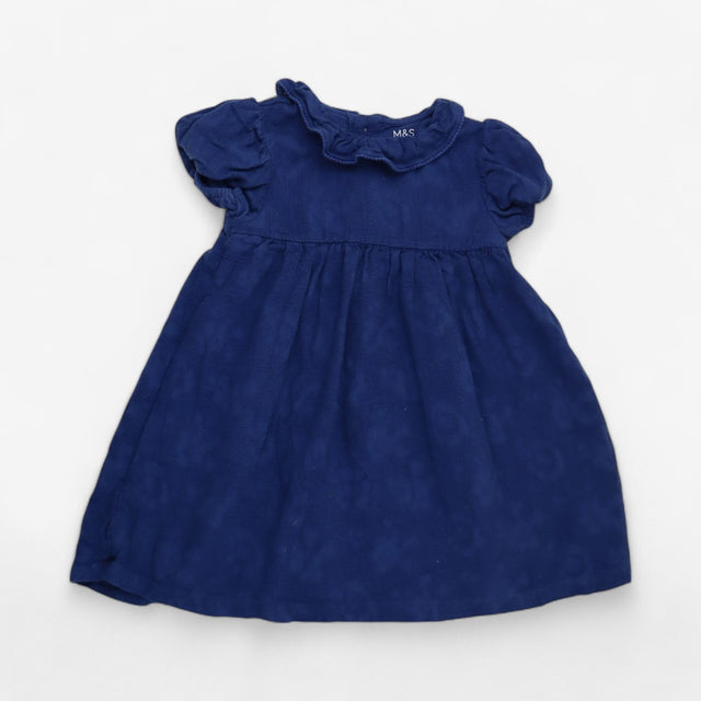 navy woven lined ss dress
