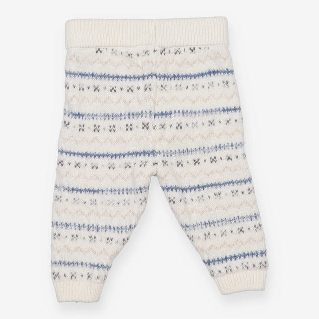 White and fairisle knit leggings