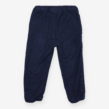Trousers formal navy small check