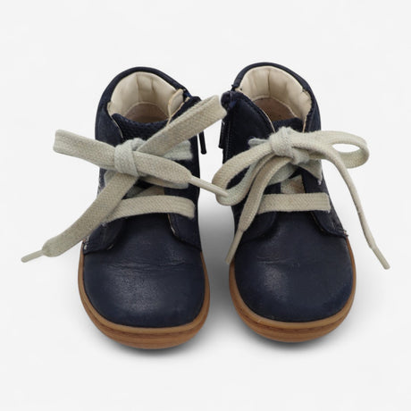 Boots Navy with Cream Laces and Tan Soles