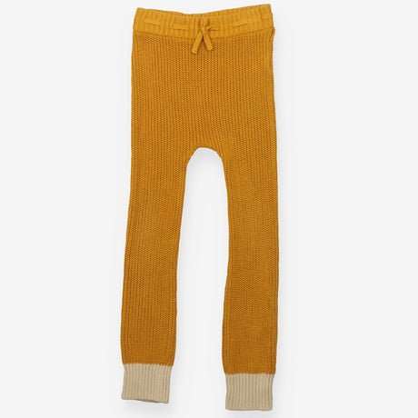 Leggings knit mustard cream cuffs