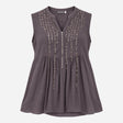 Top Charcoal Grey Sequin Embellished Zip Front Sle