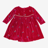 Dress long sleeve pink velour with stars