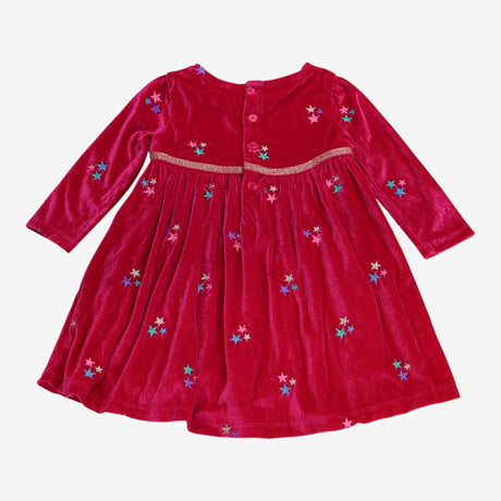 Dress long sleeve pink velour with stars