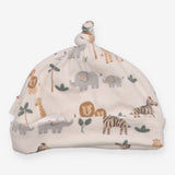 Baby Hat Knotted Safari Animal Print Cream