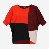 Jumper Colour Block Batwing Knitted Top
