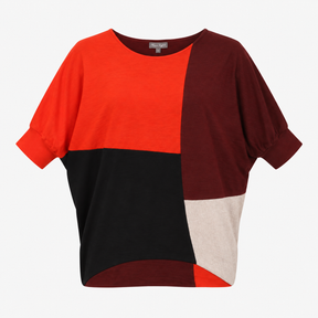 Jumper Colour Block Batwing Knitted Top