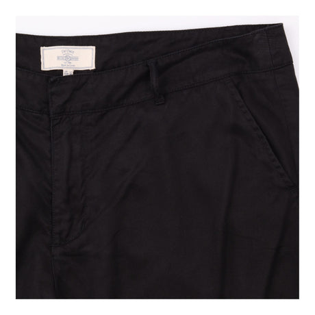 Trousers Black Tapered Leg Casual Twill