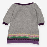 Dress knit grey purple edging pockets