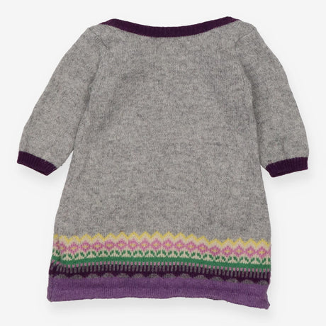 Dress knit grey purple edging pockets