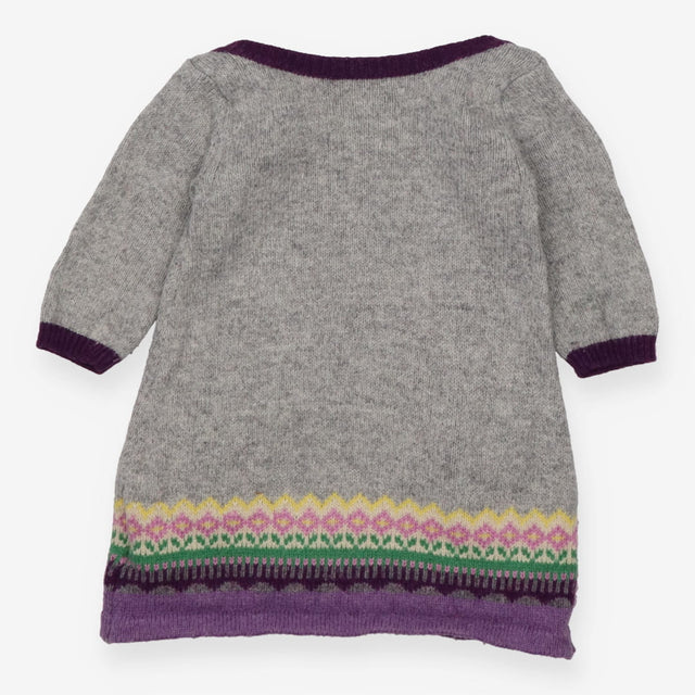 Dress knit grey purple edging pockets