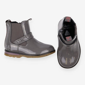 Boots Grey with Pink Hearts