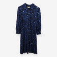 Blue and black floral midi dress