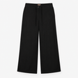 Trousers Black Wide Leg Tie Waist Fluid