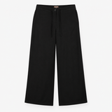 Trousers Black Wide Leg Tie Waist Fluid