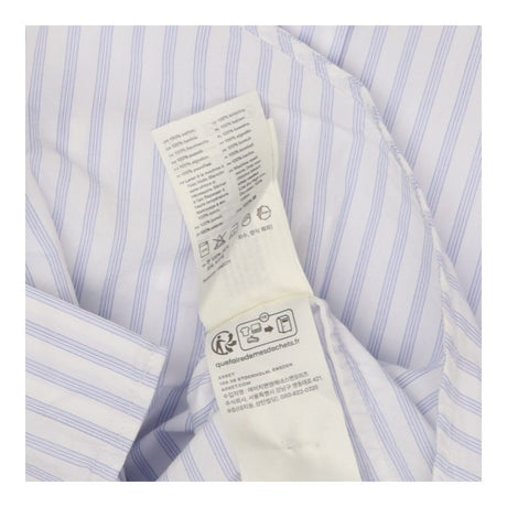 Shirt Blue White Stripe Cotton Poplin Long Sleeve 