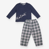 Pyjamas navy reindeer tartan