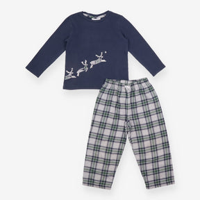 Pyjamas navy reindeer tartan