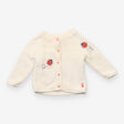 Cardigan white pink buttons ladybugs