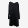 Long Sleeve Jersey Dress – Black, Cinched Waist