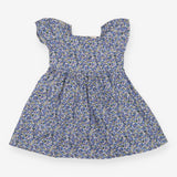 Dress SS blue floral woven