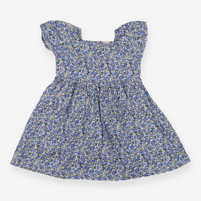 Dress SS blue floral woven