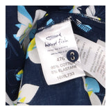 Dress Navy Blue Floral Print Cap Sleeve Scoop Neck
