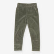 Leggings velour green ribbed knee patches