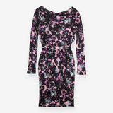 Black & Purple Embellished Metallic Beaded Dress